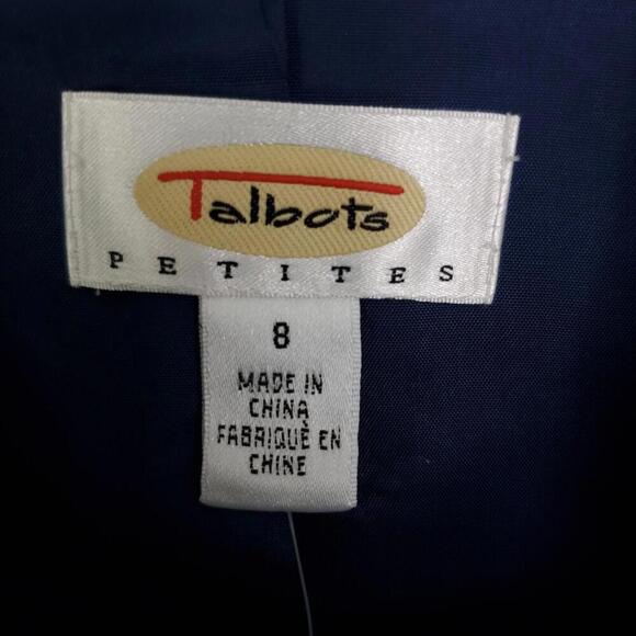 Talbots Suit Womens 8 Petite Satin Blazer Pants Set Silky Mature Studded Buttons - Picture 4 of 14